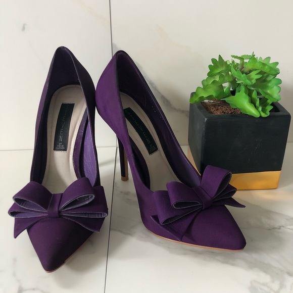 Steven By Steve Madden Shoes - Steve Madden Purple Ramesh Bow Pointed Heels